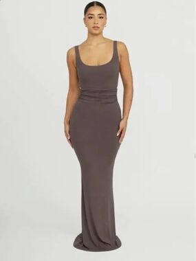 Riot Swim Roxi Ruched Tank Dress Ribbed Ash Size XS